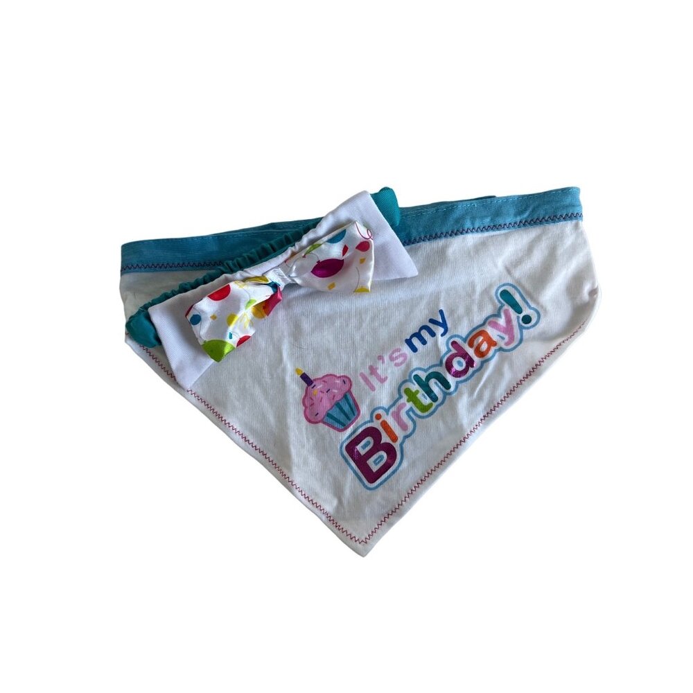 Dog Birthday Bow Tie & Bandana Set L/XL Size - "Its My Birthday!"
